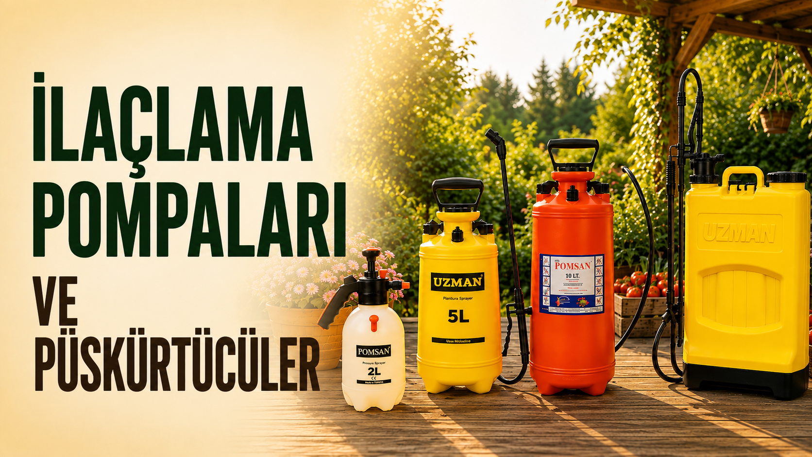 İlaçlama pompaları ve püskürtücüler – el tipi sprey, basınçlı pompa ve sırt tipi pülverizatör modelleri