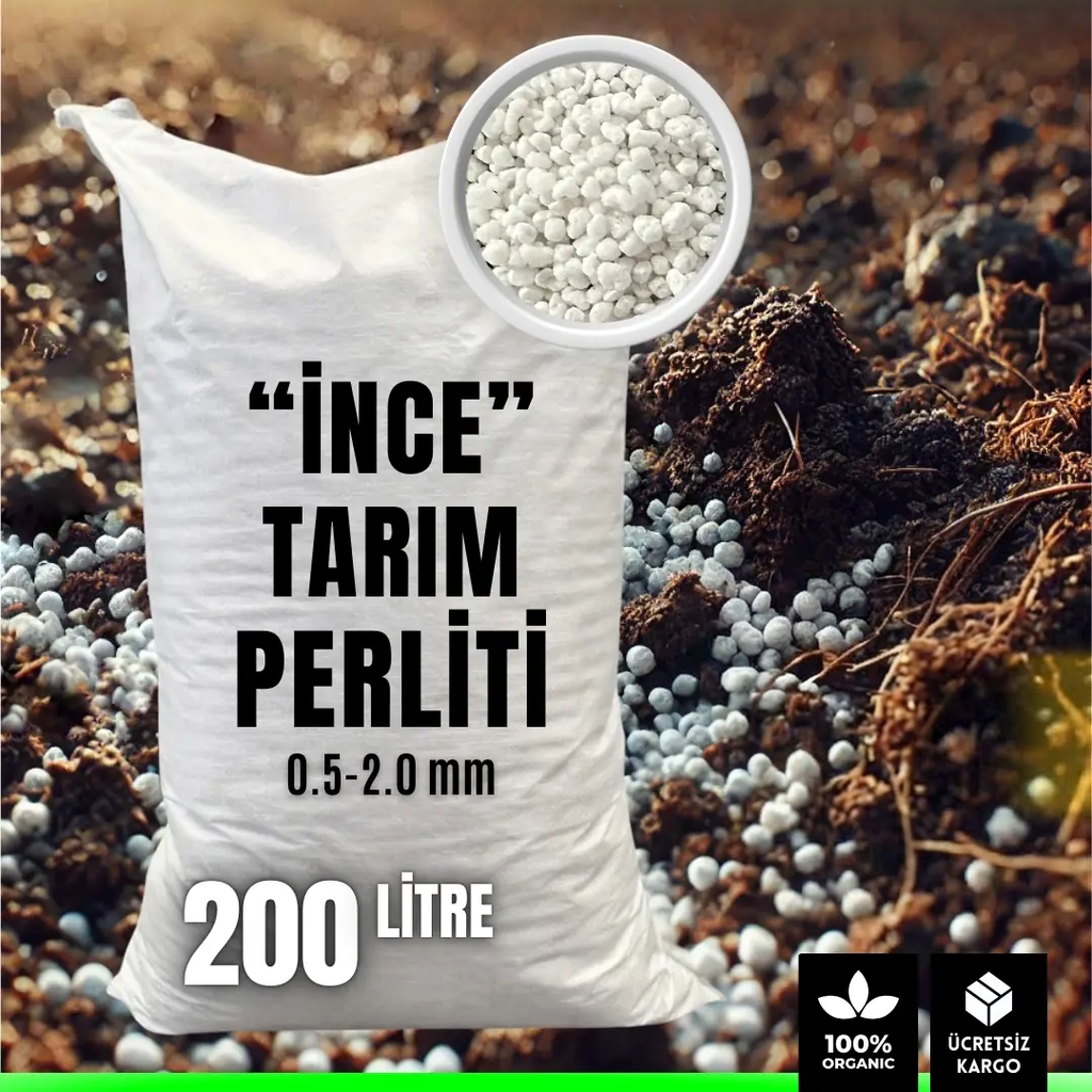 200 litrelik ince tarım perliti çuvalı – 0,5-2 mm beyaz granül perlit