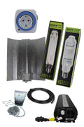 1000 W elektronik balastlı HPS ve MH set – dimerli balast, iki yüksek güçlü ampul ve reflektör