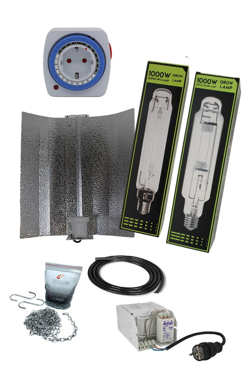 1000 W Foton balastlı HPS ve MH set – yüksek güçlü balast, iki ampul ve geniş açılı reflektör