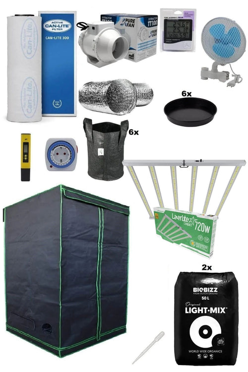 120x120x200 cm Eco kabin seti – geniş yetiştirme kabini, 720 W LED panel ve karbon filtre fan seti