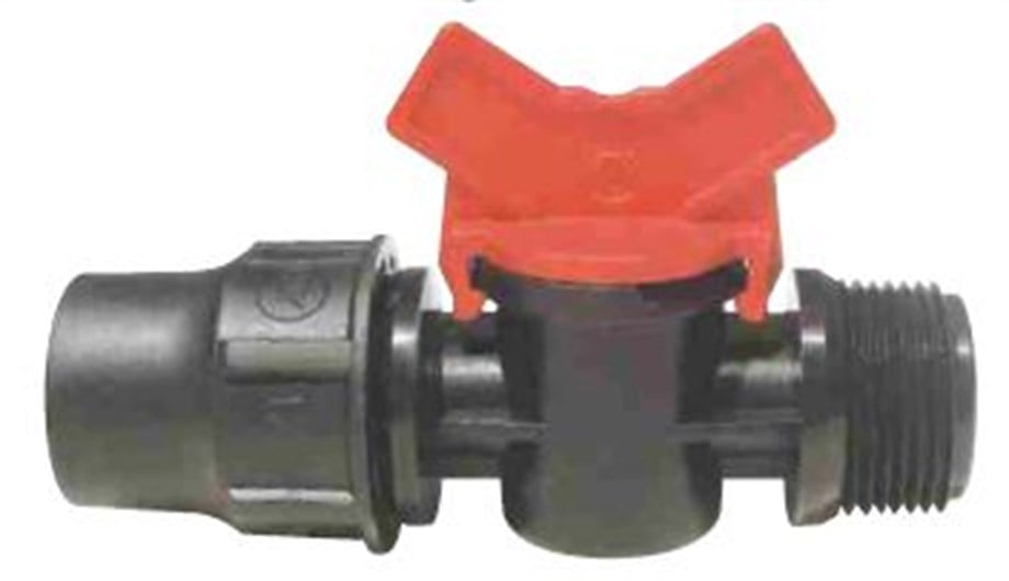 Palaplast Kelebek Kollu Mini Vana 1/2" Dış Dişli – Somunlu Lock Uç, 16 / 20 mm Boru
