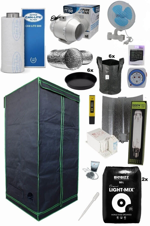 140x140x200 cm Hid kabin seti – büyük kabin, yüksek güçlü HPS ampul, reflektör ve karbon filtre