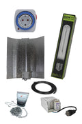 250 W Foton balastlı HPS set – balast ünitesi, sodyum ampul, geniş reflektör ve askı zinciri