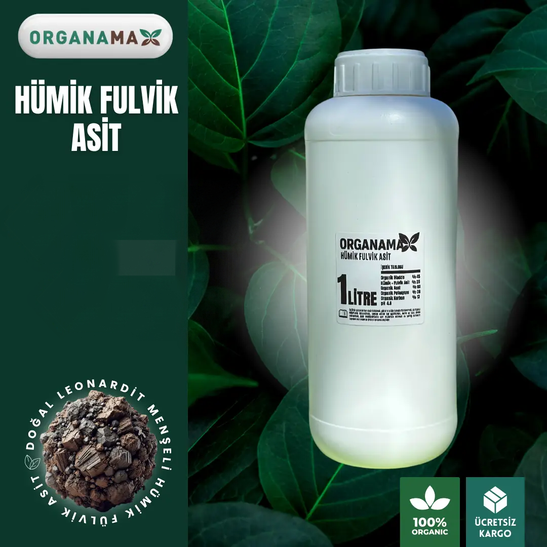 1 litrelik hümik ve fulvik asit bidonu – leonardit kaynaklı sıvı gübre takviyesi