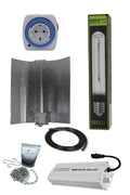 400 W elektronik balastlı HPS set – çok kademeli dimerli balast, sodyum ampul ve geniş reflektör