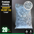 Dekoratif beyaz dolomit taşı 2-4 cm, 20 kg – yürüyüş yolu ve geniş alan için iri tane