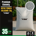 Premium elenmiş beyaz pomza 4-8 mm – 35 litrelik çuval, volkanik taş