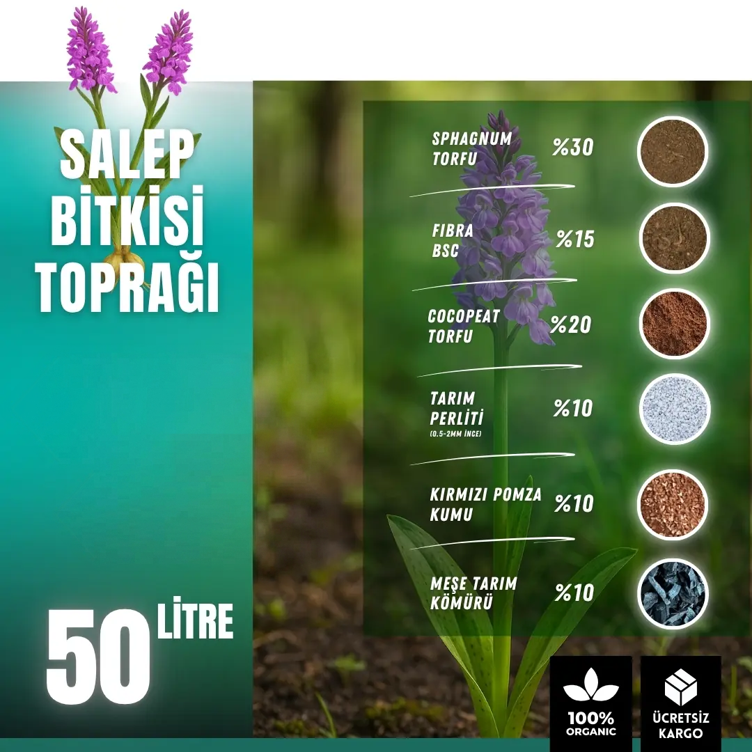Salep bitkisi toprağı 50 litre – yüksek drenajlı karışım paketi