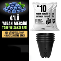 Yaban mersini torf ve saksı seti – 100 litre asidik toprak ve 4 adet drenajlı saksı