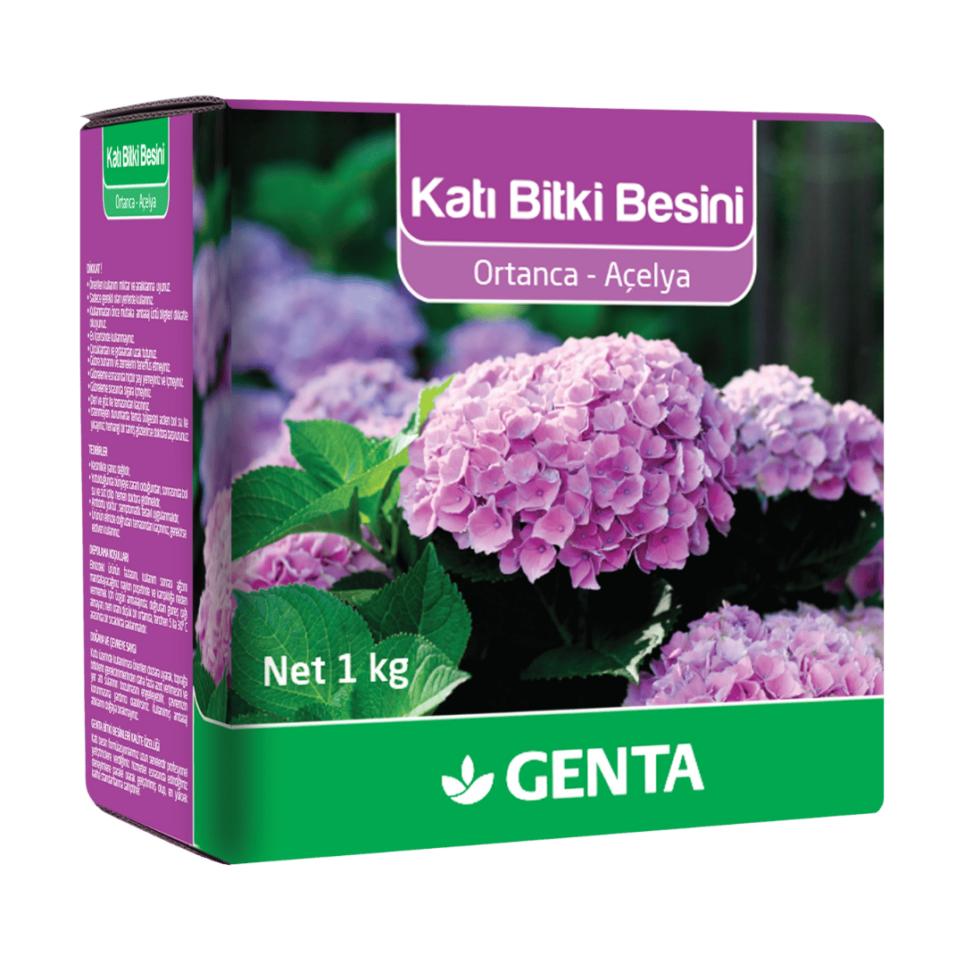 GENTA Katı Bitki Besini 1 Kg | Ortanca ve Açelya Bitkileri İçin Özel Formül - ambalajlı gübre ürünü görseli