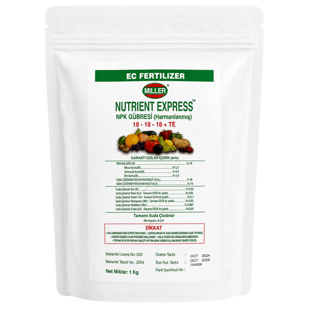 Miller Nutrient Express 18-18-18 + TE 1 kg | Suda Çözünür NPK Gübre