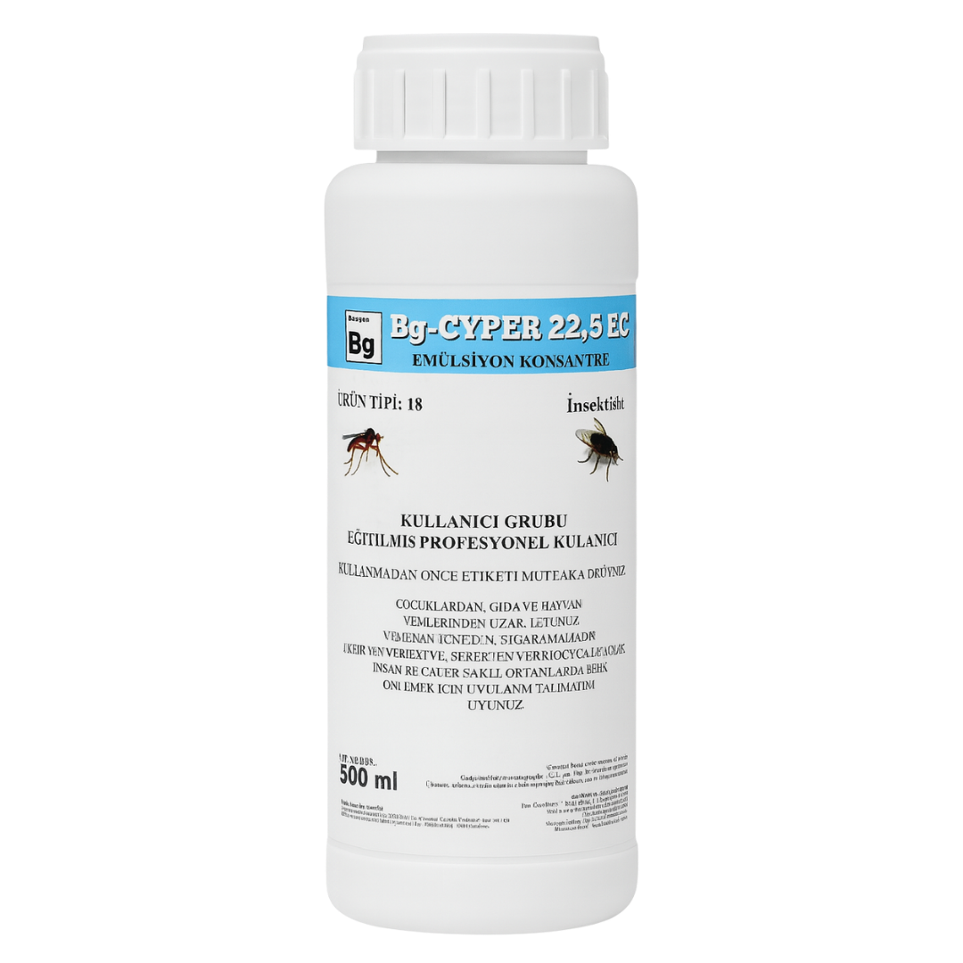 Baugen Bg‑CYPER 22,5 EC 500 ml Emülsiyon Konsantre – Sinek, Sivrisinek & Ev Haşeresi Kontrolü - haşere kontrol ürünü görseli