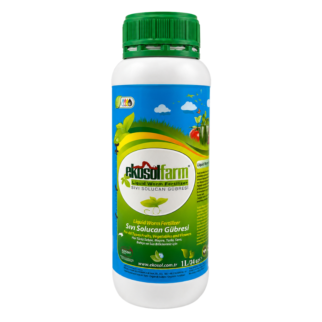 EkosolFarm Sıvı Solucan Gübresi 1 Lt | Organik Sıvı Gübre