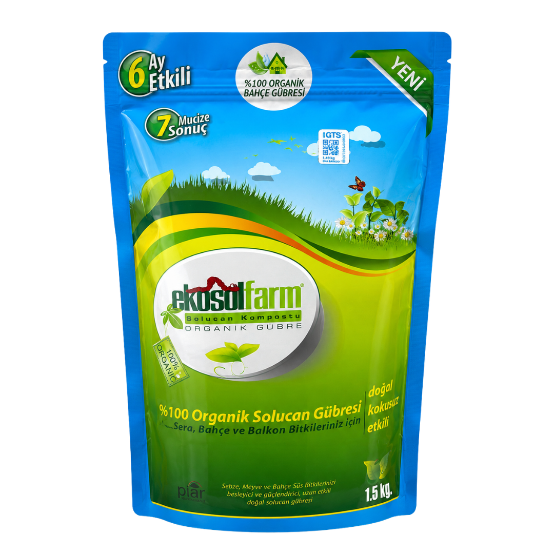 EkosolFarm Solucan Kompostu 1.5 kg | %100 Organik Solucan Gübresi