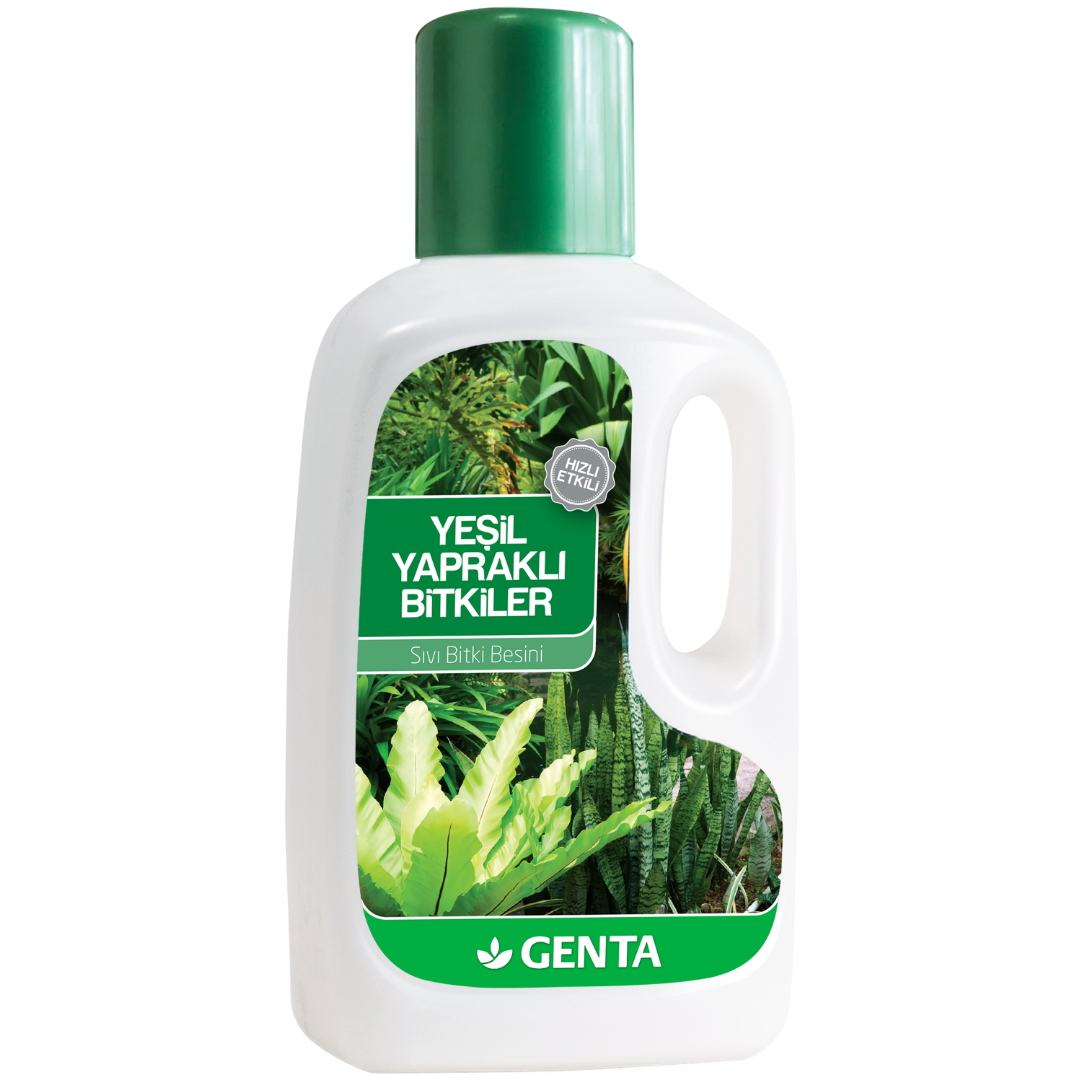 GENTA Yeşil Yapraklı Bitkiler Sıvı Bitki Besini 500 ml – İz Elementli Klorofil Canlandırıcı Formül - ambalajlı gübre ürünü görseli