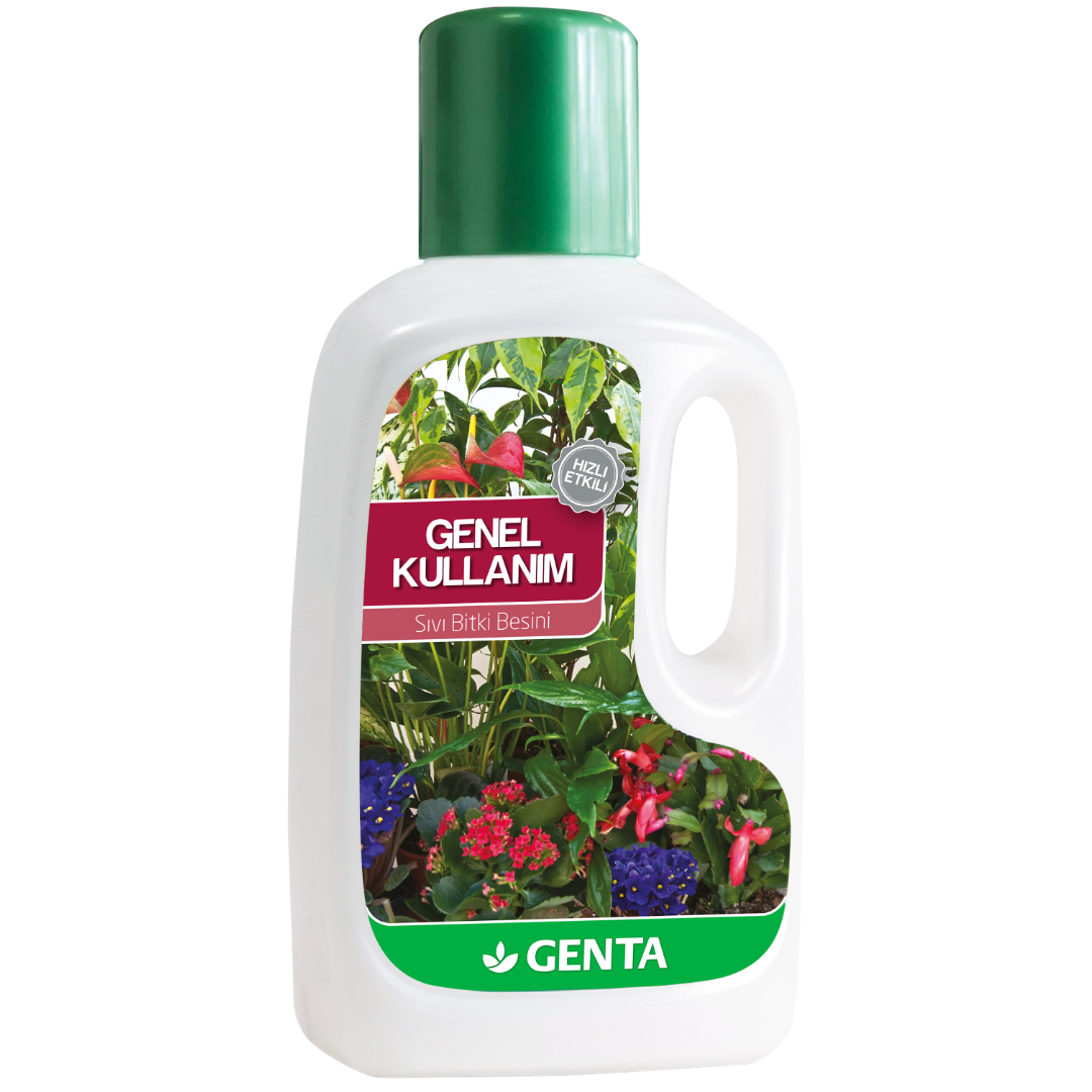GENTA Genel Kullanım Sıvı Bitki Besini 500 ml – İz Element Destekli, Ev ve Bahçe Bitkileri İçin Tam Spektrum Formül - ambalajlı gübre ürünü görseli