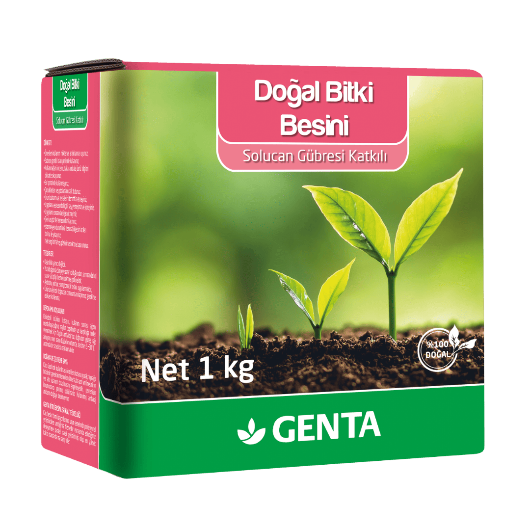 GENTA doğal bitki besini 1 kg - %100 organik solucan gübresi katkılı