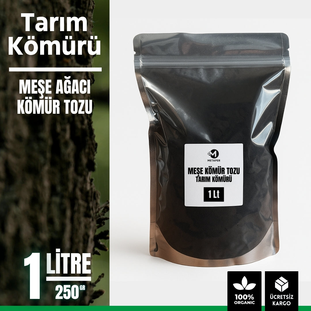 Tarım Kömürü – Meşe Ağacı Kömür Tozu (1 Litre / 250 gr)