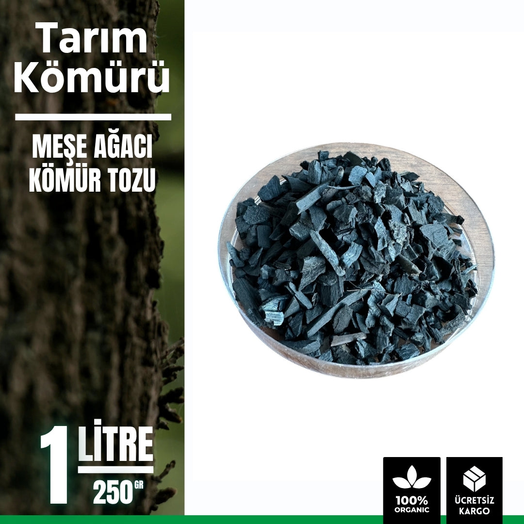 Tarım Kömürü – Meşe Ağacı Kömür Tozu (1 Litre / 250 gr)