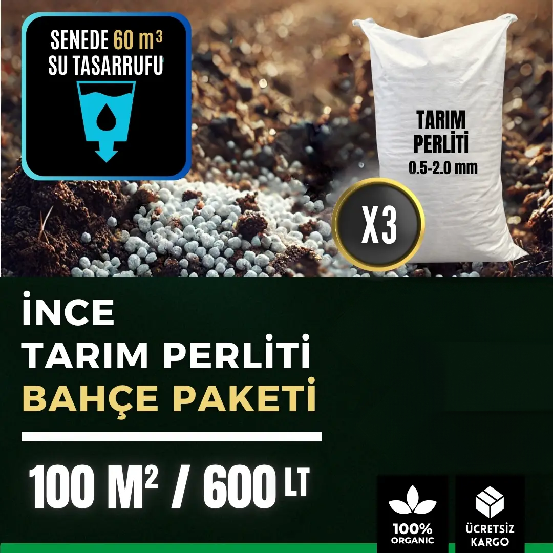 İnce perlit bahçe paketi 100 m² – 600 litre, 3 çuvallı giriş boyu