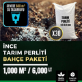 İnce perlit bahçe paketi 1.000 m² – 6.000 litre, 30 çuvallı tarla ölçeği