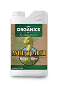 Ancient Earth Organic 1 litre beyaz şişe – kahverengi etiket, üstte yeşil ORGANICS bandı ve kulplu gövde