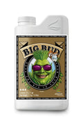 Big Bud Coco 1 litre beyaz şişe – kahverengi altın etiket, yeşil figür, vidalı kapaklı gövde