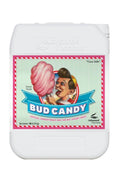 Bud Candy 10 litre beyaz bidon – pembe beyaz çizgili etiket, pamuk şeker görseli ve kulplu gövde