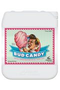 Bud Candy 5 litre beyaz kulplu bidon – pembe beyaz çizgili etiket, pamuk şekerli ön görsel