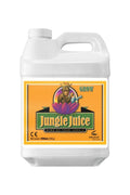 Jungle Juice Grow 500 ml beyaz bidon – turuncu sarı etiket, mor lotus çizimi, yeşil GROW bandı