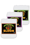 pH Perfect Grow Bloom Micro 5 litre üçlü set – beyaz bidonlar, siyah etiketli, kulplu gövde, kapaklı