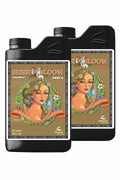 Sensi Coco Bloom Part A ve Part B 1 litrelik siyah şişeler – kahverengi etiket, kadın portreli çizim