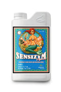 Sensizym 1 litre beyaz şişe – mavi etiket, yeşil çerçeveli deniz kızı çizimi, 1-0-1 yazılı ön yüz