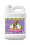 Tasty Terpenes 250 ml beyaz bidon – mor etiket, köpek çizimi ve renkli şeker görselli ön tasarım