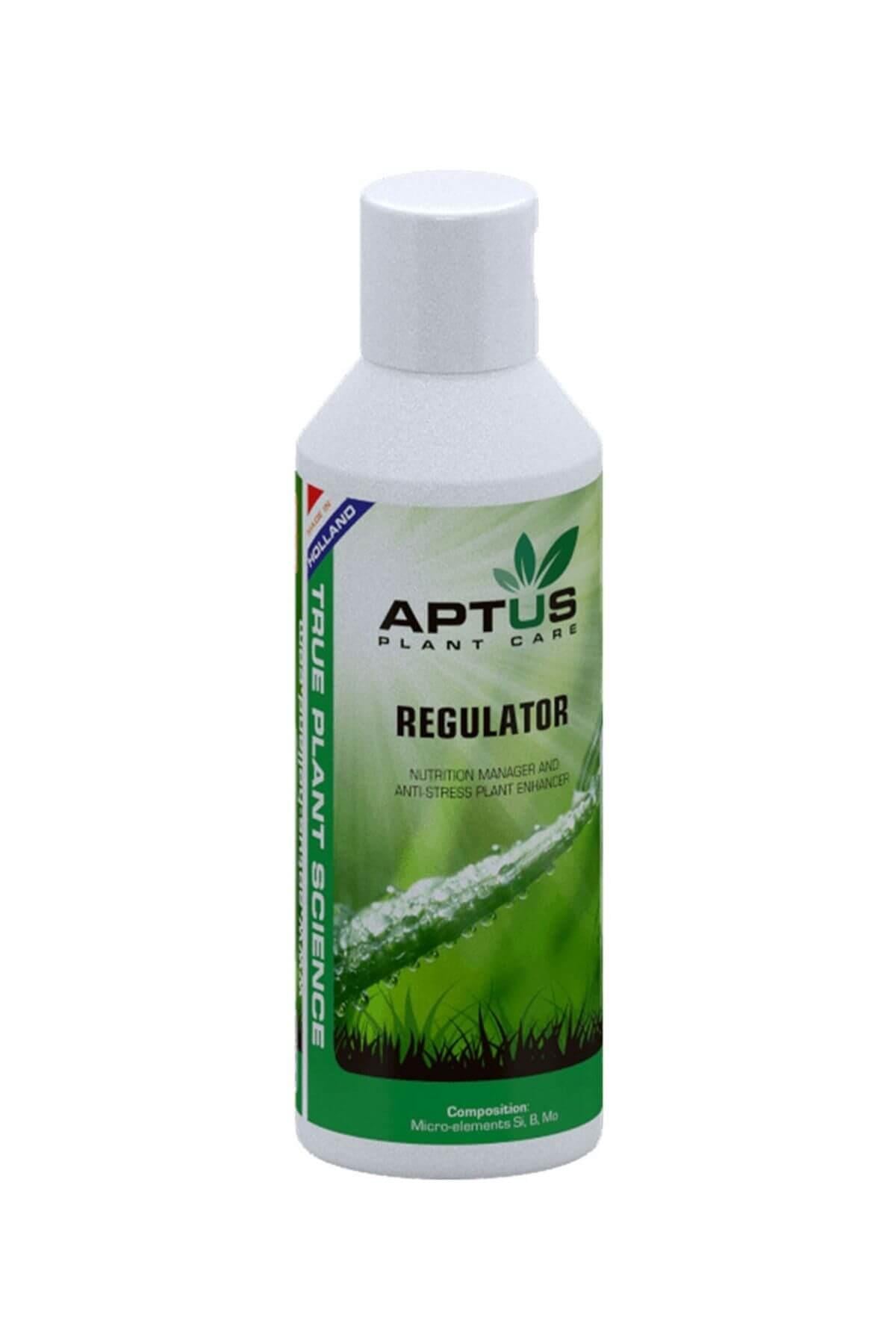 Aptus Regulator 100 ml – orta boy koyu şişe, ölçekli kapak ve Aptus markalı ürün etiketi