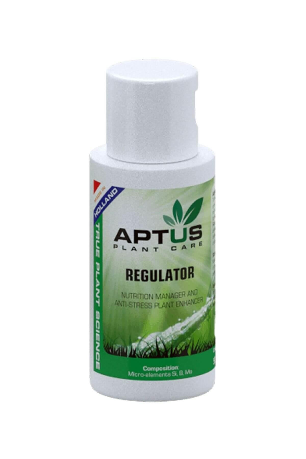 Aptus Regulator 50 ml – küçük boy koyu renk şişe ve Aptus logolu beyaz ürün etiketi görseli