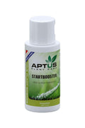 Aptus Startbooster 50 ml – küçük boy şişe, ölçekli kapak ve Aptus Startbooster ürün etiketi