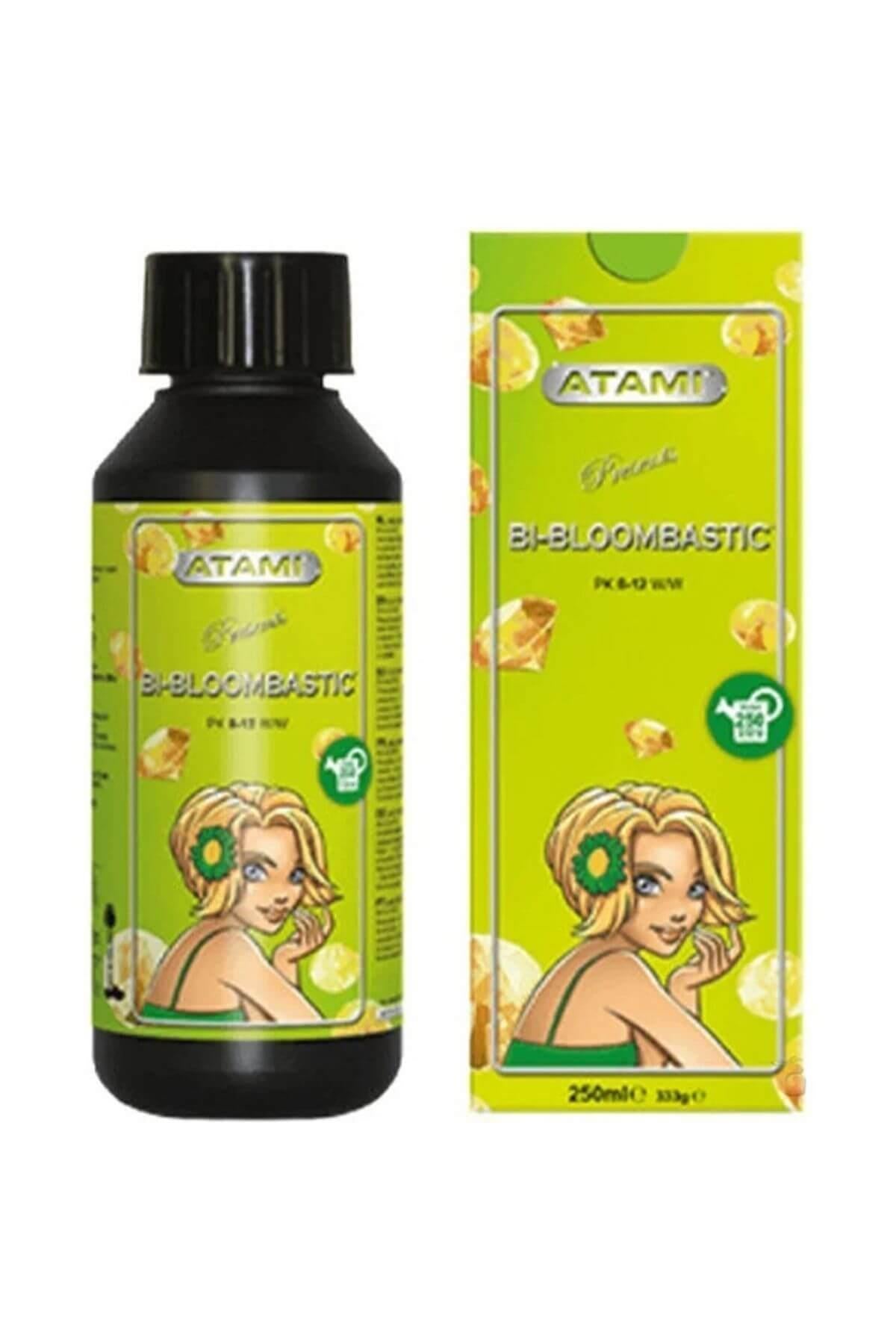 Atami Bi-Bloombastic 250 ml – kapaklı şişe ve Bi-Bloombastic yazılı yeşil tonlu ürün etiketi