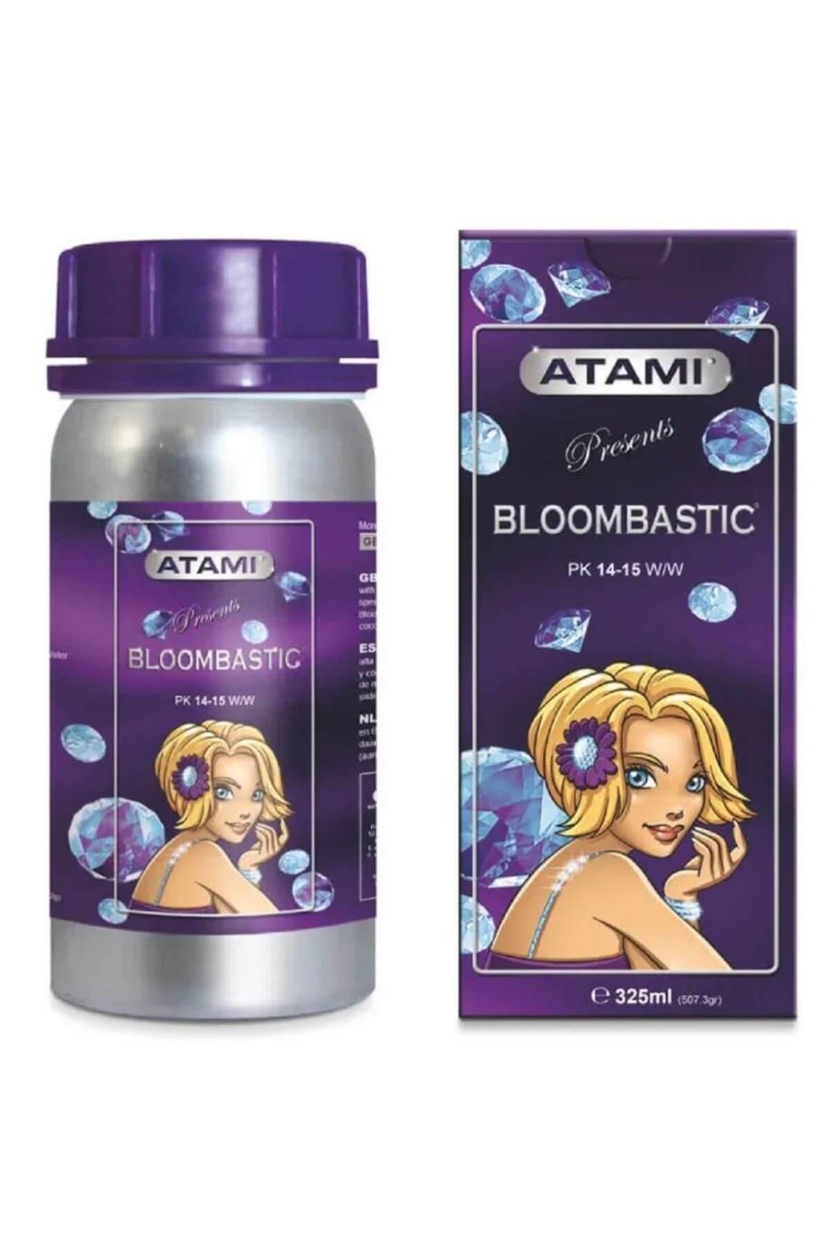 Atami Bloombastic 325 ml – siyah kapaklı şişe ve Bloombastic yazılı koyu renkli ürün etiketi