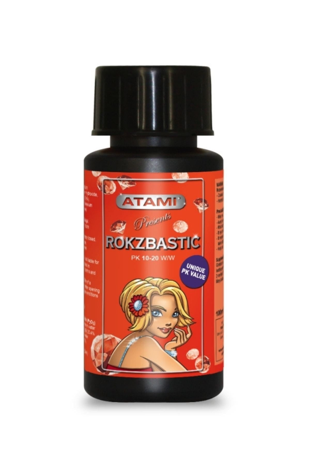 Atami Rokzbastic 100 ml – siyah kapaklı plastik şişe ve Rokzbastic yazılı koyu renkli ürün etiketi
