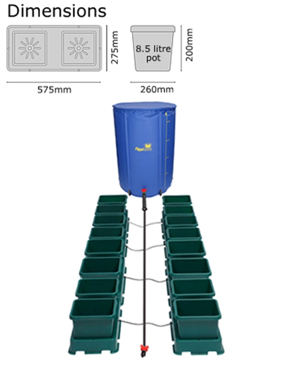 easy2grow Pompasız Sulama Seti AutoPot – 8,5 L Saksılı, 12–100 Saksı