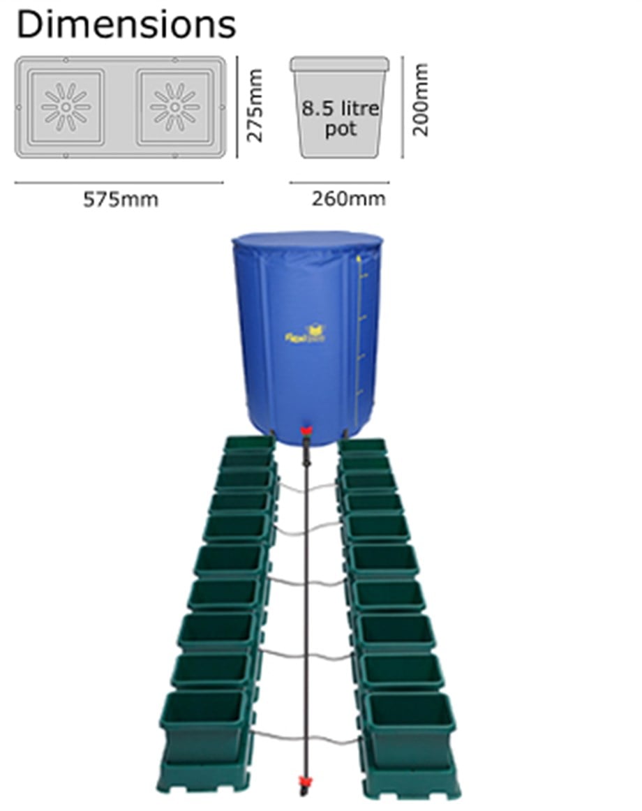 easy2grow Pompasız Sulama Seti AutoPot – 8,5 L Saksılı, 12–100 Saksı