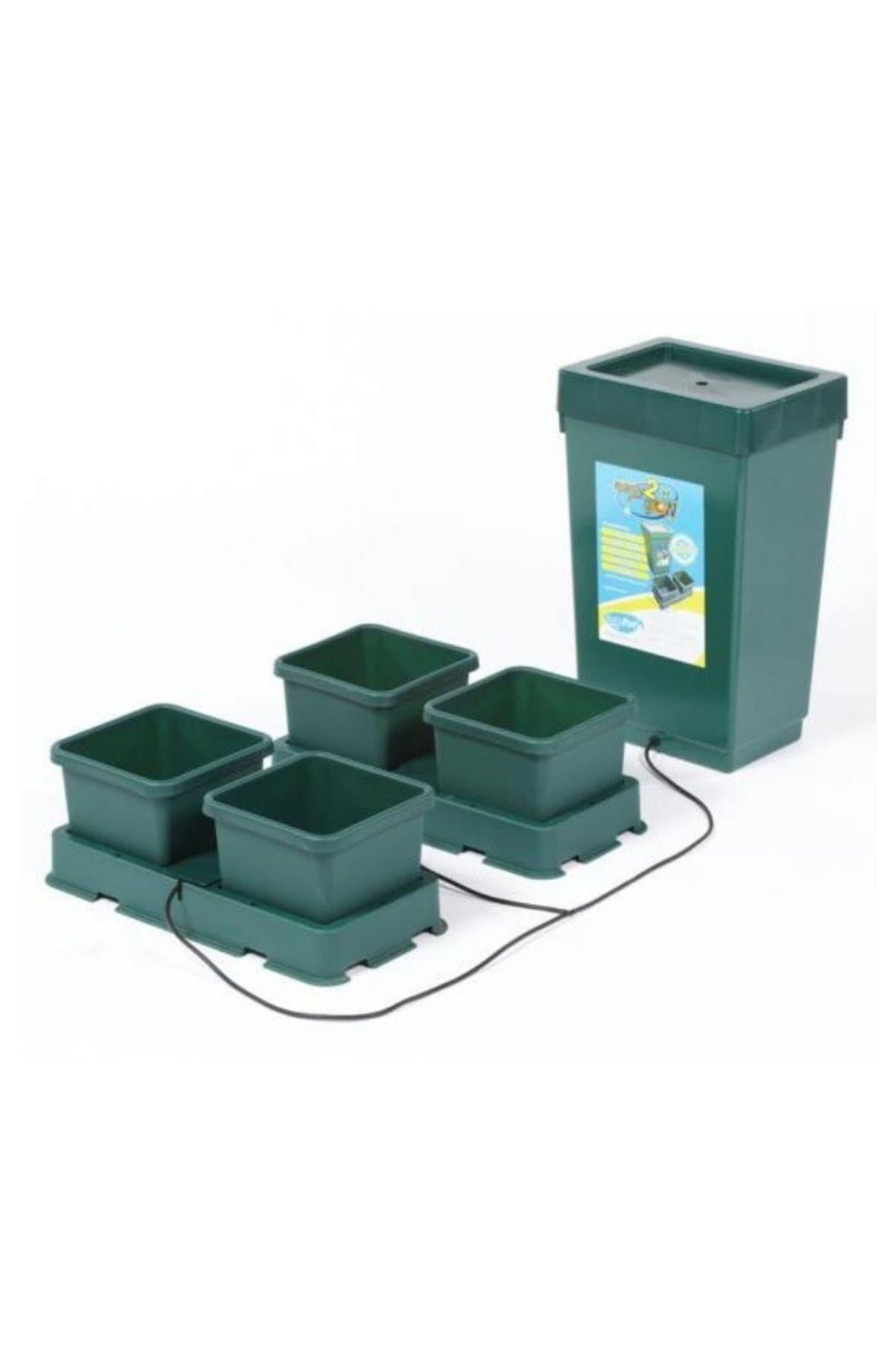 AutoPot Easy2Grow 4 saksılı kit – dört saksı, ikili tepsiler, su deposu ve bağlantı hortumları