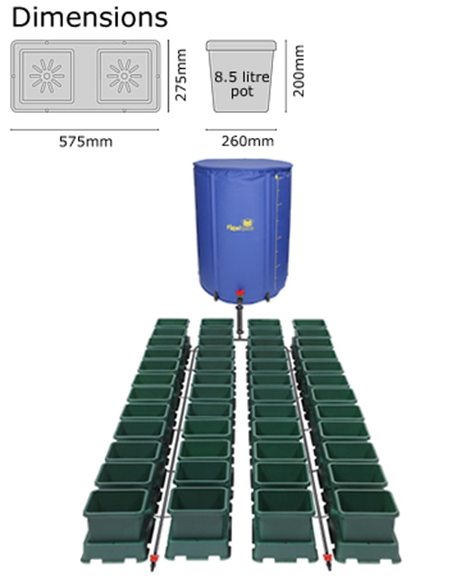 easy2grow Pompasız Sulama Seti AutoPot – 8,5 L Saksılı, 12–100 Saksı