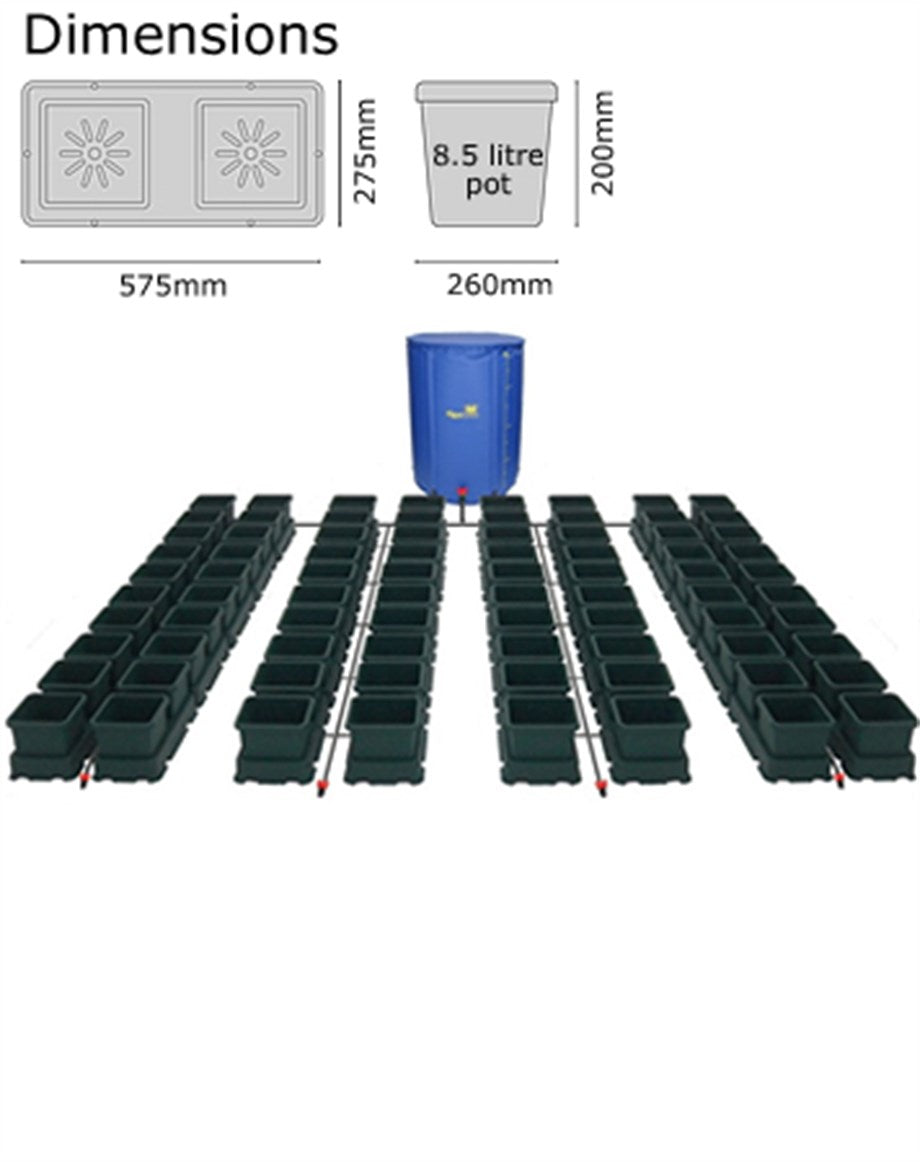 easy2grow Pompasız Sulama Seti AutoPot – 8,5 L Saksılı, 12–100 Saksı