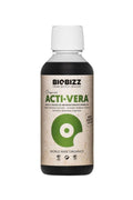 Acti Vera 250 ml koyu renkli şişe – bej kraft etiket, yeşil daire simgesi, beyaz vidalı kapak