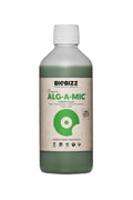 Alg A Mic 500 ml koyu renkli şişe – bej etiket, yeşil daire simgesi, World Wide Organics alt bandı