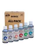 All Pack Outdoor 250 ml – kraft kutu ve önünde altı adet 250 ml Biobizz şişesi yan yana dizili