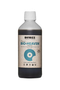 Bio Heaven 500 ml koyu renkli şişe – bej etiket, mavi daire simgesi, World Wide Organics alt bandı
